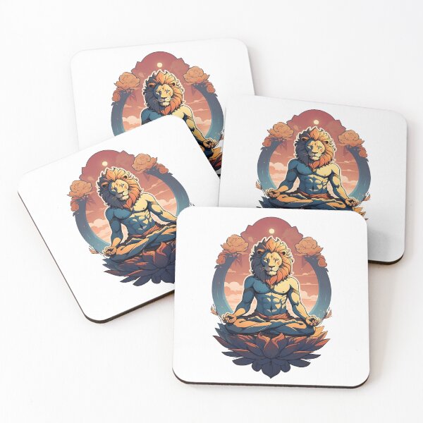 Item preview, Lion Red Sun Meditation designed and sold by BzzBzzArts.