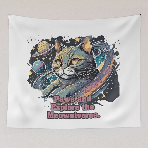 Item preview, Paws and Explore the Meowniverse - Cute Cat in Space Design designed and sold by diegomenjivar92.