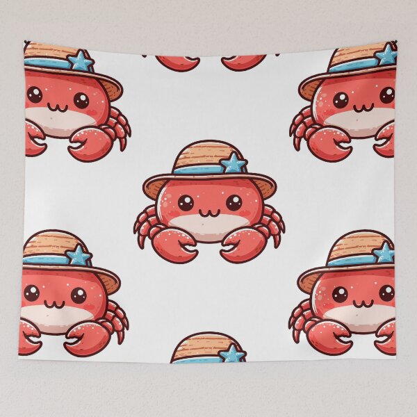 Item preview, Stylish Crab with Hat designed and sold by ArtfulWeave.