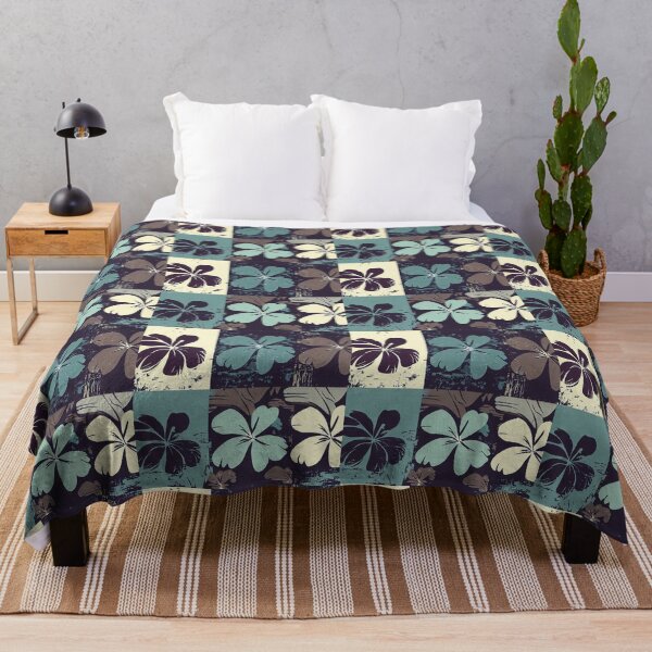 Item preview, Retro Grunge Patchwork Surf Sixties Flowers designed and sold by SamJanner.
