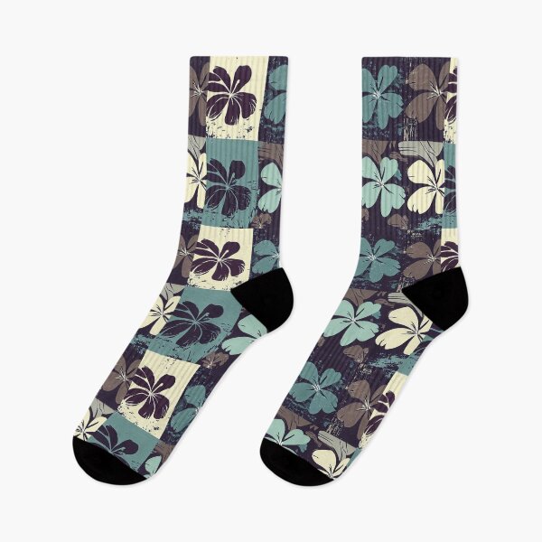 Item preview, Retro Grunge Patchwork Surf Sixties Flowers designed and sold by SamJanner.
