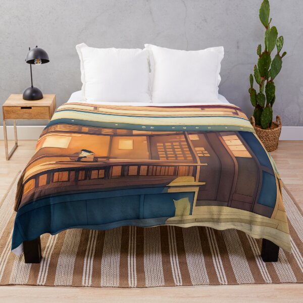 Item preview, Japanese street, shop front, two people, serene atmosphere designed and sold by ArtComixHaven.