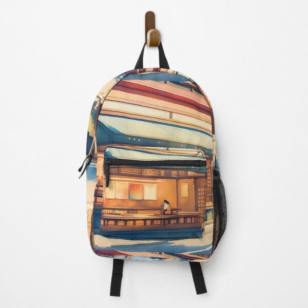 Item preview, Japanese street, shop front, two people, serene atmosphere designed and sold by ArtComixHaven.