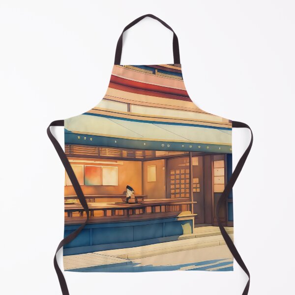 Item preview,  Japanese street, shop front, two people, serene atmosphere designed and sold by ArtComixHaven.