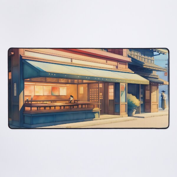 Item preview, Calle japonesa, escaparate, dos personas, ambiente sereno. designed and sold by ArtComixHaven.