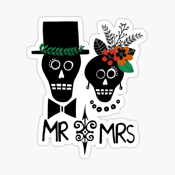 Item preview, Mr and Mrs Wedding Skulls designed and sold by Sheree Burlington.