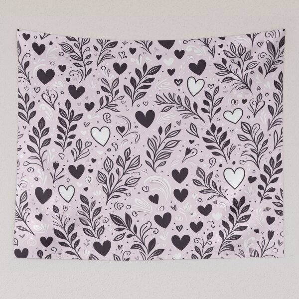 Item preview, Whimsical Black and White Hearts Pattern - Timeless Romance! designed and sold by Rui Fernandes.