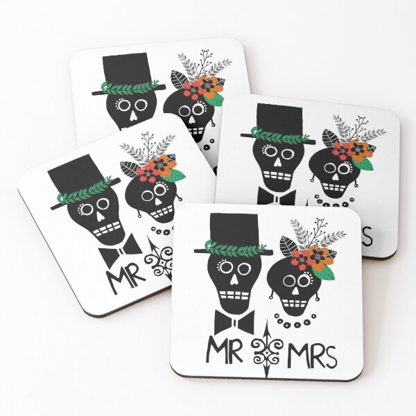 Item preview, Mr and Mrs Wedding Skulls designed and sold by Sheree Burlington.