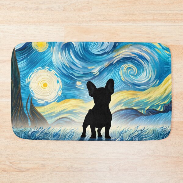 Item preview, French Bulldog Admiring Van Gogh's Night designed and sold by JesterKrewArt.