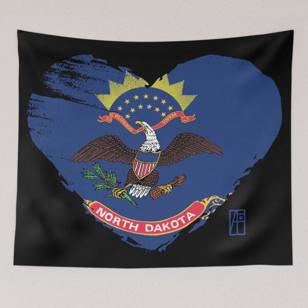 Item preview, U.S. State - I Love North Dakota - North Dakota Flag designed and sold by ArtProjectShop.
