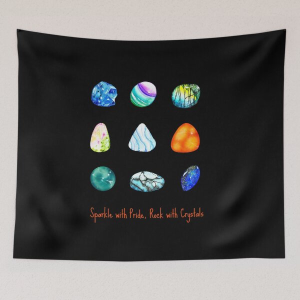 Item preview, LGBTQ T-shirt, Sparkle With Pride, Rock With Crystals, slogan t shirt, Rocks Minerals unisex t-shirt, Spiritual T-shirt, gemstones tee, gift for her, him , Mothers day, crystal gem tees designed and sold by PrideBeProud.