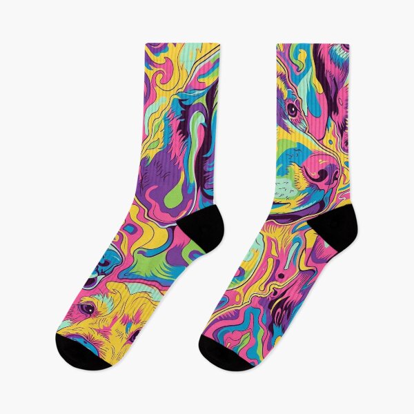 Item preview, Tiled Psychedelic Dog Pattern designed and sold by dcrc.