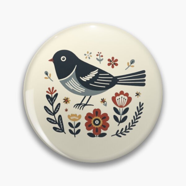 Item preview, Dark Eyed Junco In Folk Style  designed and sold by printmala.
