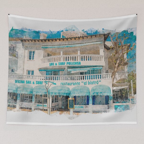 Item preview, Puerto Pollensa Mallorca Sail And Surf Watercolour Effect designed and sold by GG WALL ART.