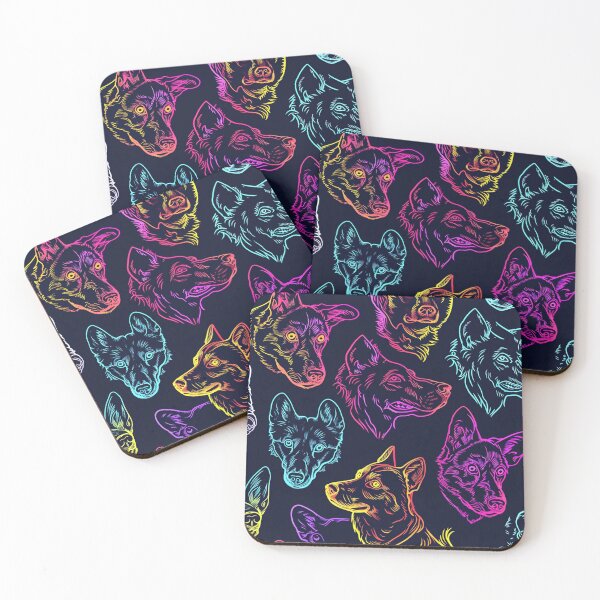 Item preview, Tiled Neon Dog Pattern designed and sold by dcrc.