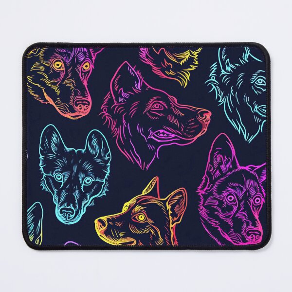 Item preview, Tiled Neon Dog Pattern designed and sold by dcrc.