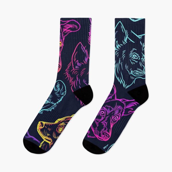 Item preview, Tiled Neon Dog Pattern designed and sold by dcrc.