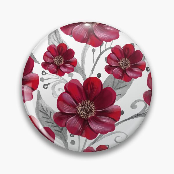 Item preview, Red Flowers on Monochrome leaves designed and sold by Neeshki.
