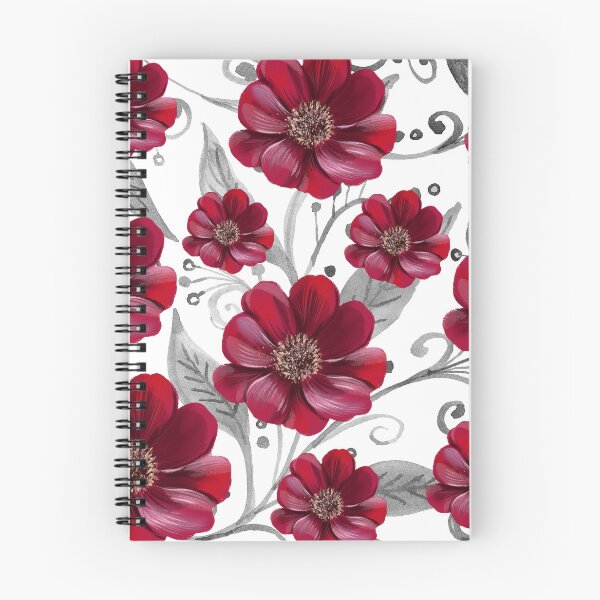 Item preview, Red Flowers on Monochrome leaves designed and sold by Neeshki.
