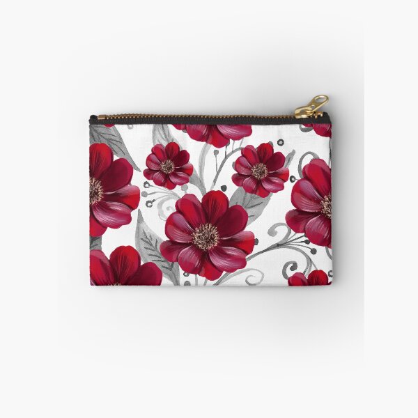Item preview, Red Flowers on Monochrome leaves designed and sold by Neeshki.