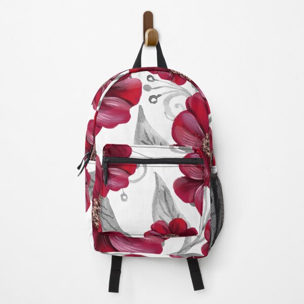 Item preview, Red Flowers on Monochrome leaves designed and sold by Neeshki.