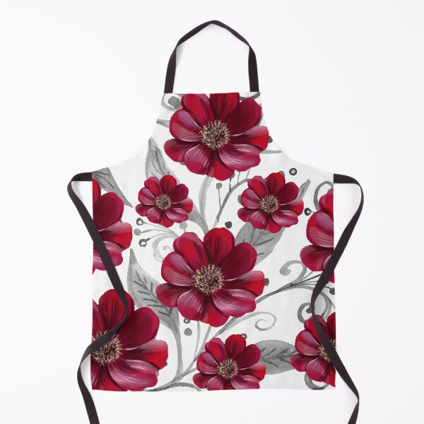 Item preview, Red Flowers on Monochrome leaves designed and sold by Neeshki.