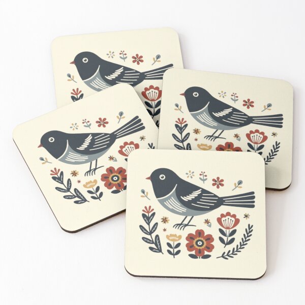 Item preview, Dark Eyed Junco In Folk Style  designed and sold by printmala.