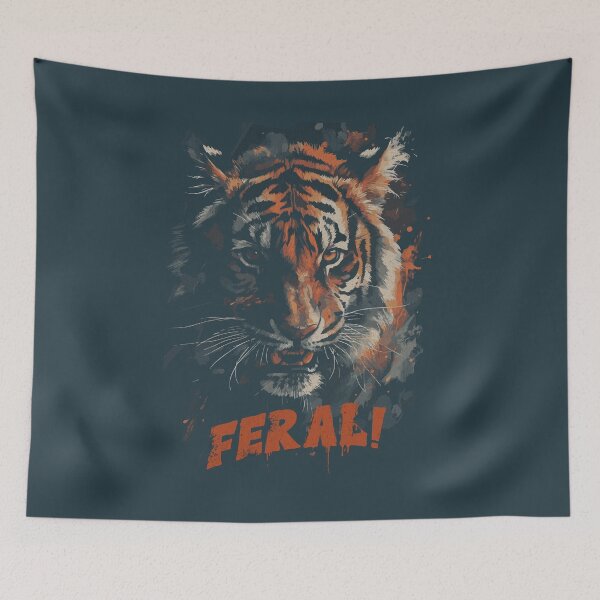 Item preview, Wild Instinct - Feral Tiger Roar Illustration designed and sold by Sir Meow Meow.