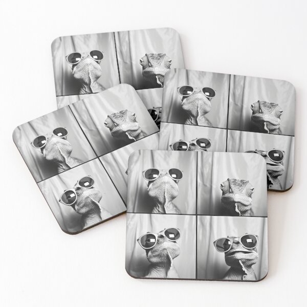 Item preview, Funny Chameleon Photobooth Session Retro Vintage Black and White designed and sold by PrintShangri-La.