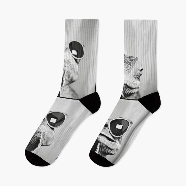 Item preview, Funny Chameleon Photobooth Session Retro Vintage Black and White designed and sold by PrintShangri-La.