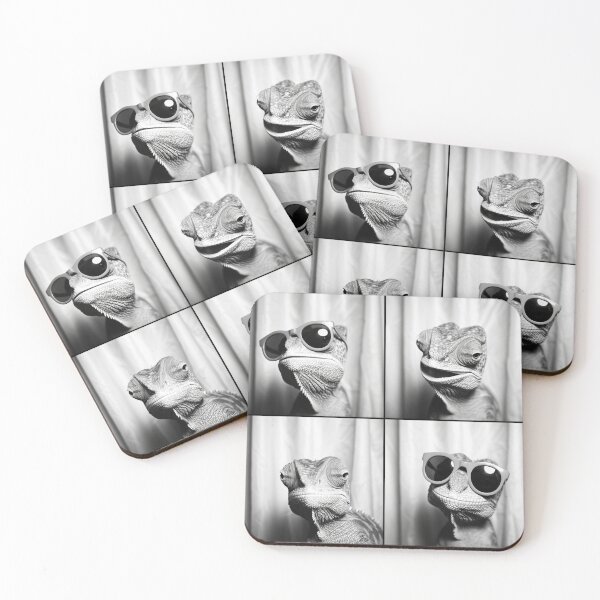 Item preview, Funny Chameleon Photobooth Session Retro Vintage Black and White designed and sold by PrintShangri-La.