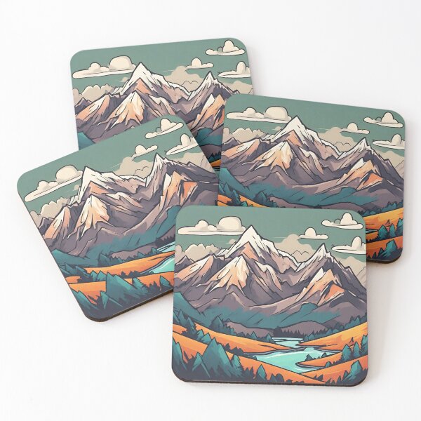 Item preview, Cartooned Lush Mountain Range  designed and sold by CharmStudio.