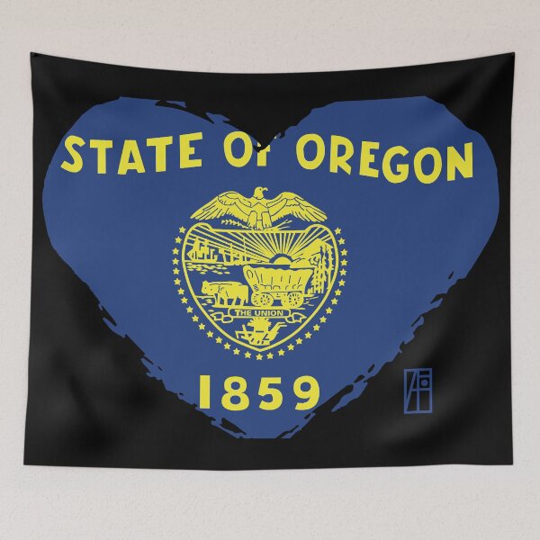 Item preview, U.S. State - I Love Oregon - Oregon Flag designed and sold by ArtProjectShop.
