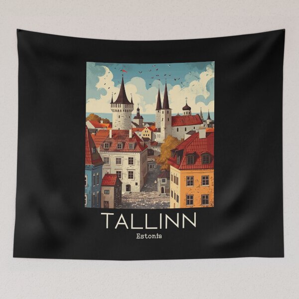 Item preview, A Vintage Travel Illustration of Tallinn - Estonia  designed and sold by GoodOldVintage.