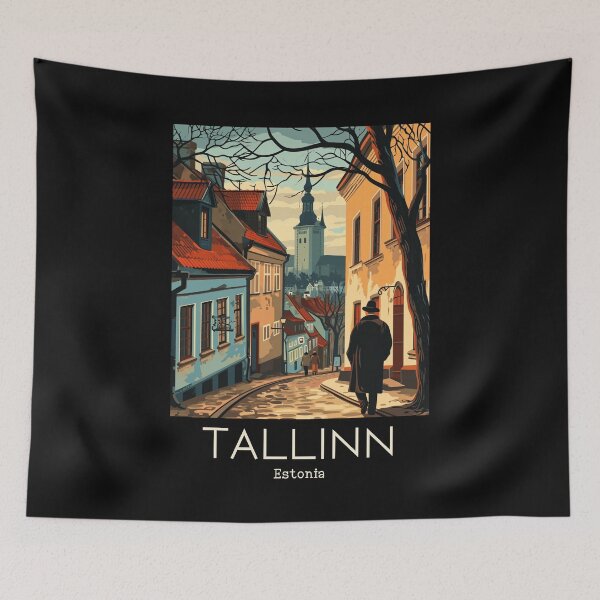 Item preview, A Vintage Travel Illustration of Tallinn - Estonia  designed and sold by GoodOldVintage.