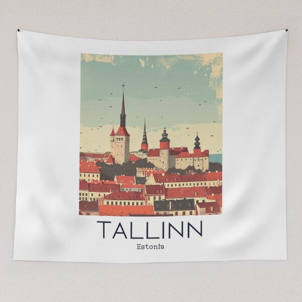 Item preview, A Vintage Travel Illustration of Tallinn - Estonia  designed and sold by GoodOldVintage.