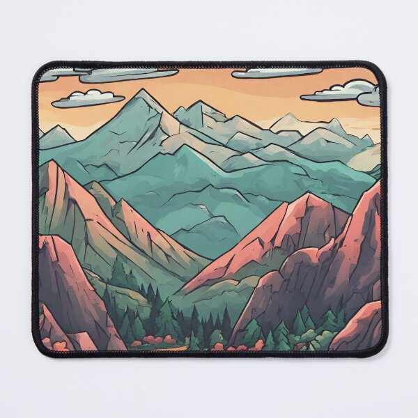 Item preview, Cartooned Vivid Mountain Range designed and sold by CharmStudio.