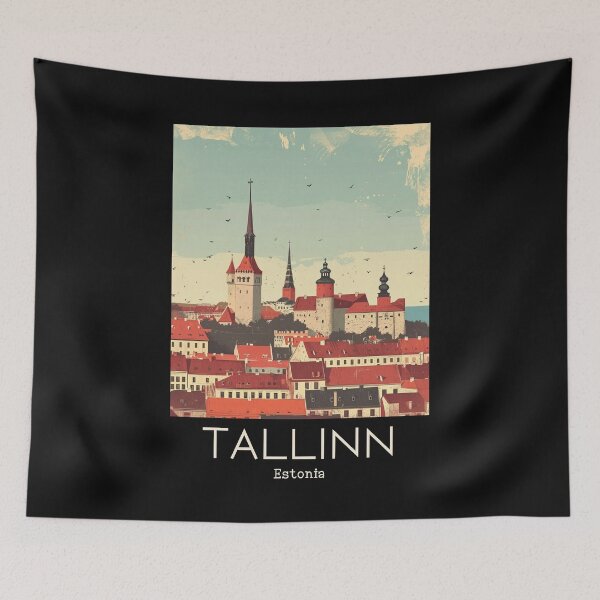 Item preview, A Vintage Travel Illustration of Tallinn - Estonia  designed and sold by GoodOldVintage.