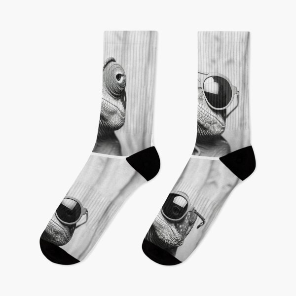 Item preview, Funny Chameleon Photobooth Session Retro Vintage Black and White designed and sold by PrintShangri-La.