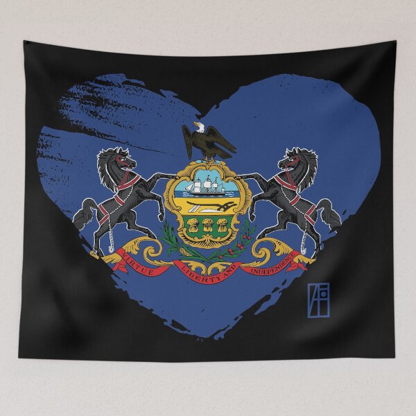 Item preview, U.S. State - I Love Pennsylvania - Pennsylvania Flag designed and sold by ArtProjectShop.
