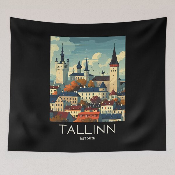 Item preview, A Vintage Travel Illustration of Tallinn - Estonia  designed and sold by GoodOldVintage.