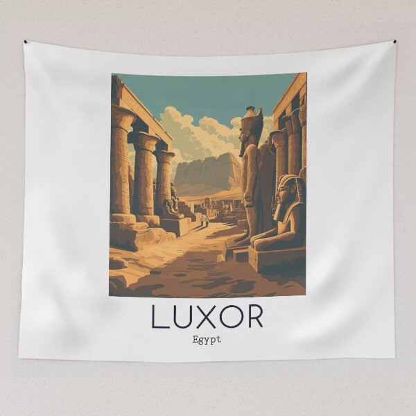 Item preview, A Vintage Travel Illustration of Luxor - Egypt  designed and sold by GoodOldVintage.