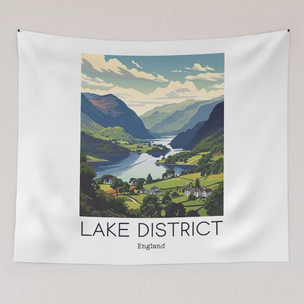 Item preview, A Vintage Travel Illustration of Lake District - England  designed and sold by GoodOldVintage.