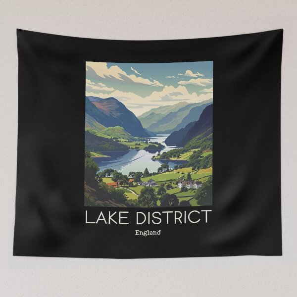 Item preview, A Vintage Travel Illustration of Lake District - England  designed and sold by GoodOldVintage.