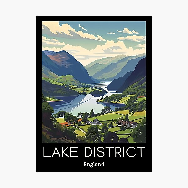 Item preview, A Vintage Travel Illustration of Lake District - England  designed and sold by GoodOldVintage.