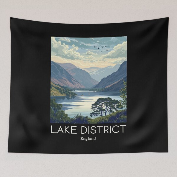 Item preview, A Vintage Travel Illustration of Lake District - England  designed and sold by GoodOldVintage.