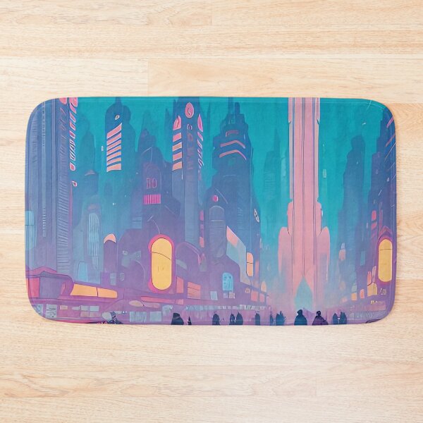 Item preview, Futuristic cityscape, vibrant colours, bustling street, advanced technology. designed and sold by ArtComixHaven.