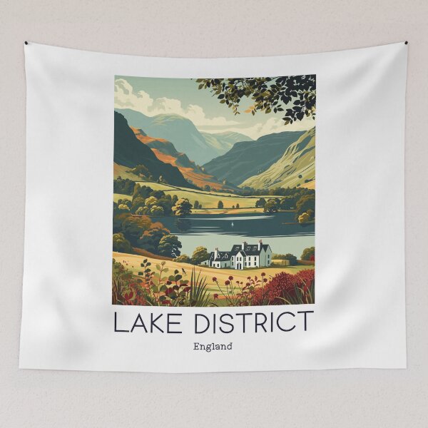 Item preview, A Vintage Travel Illustration of Lake District - England  designed and sold by GoodOldVintage.