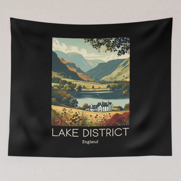 Item preview, A Vintage Travel Illustration of Lake District - England  designed and sold by GoodOldVintage.