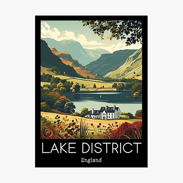Item preview, A Vintage Travel Illustration of Lake District - England  designed and sold by GoodOldVintage.